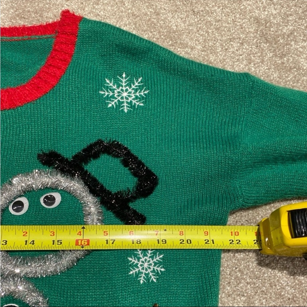 33 Degrees Ho‎ Ho Ho Ugly Christmas Green Sweater Woman’s XL - Picture 5 of 6